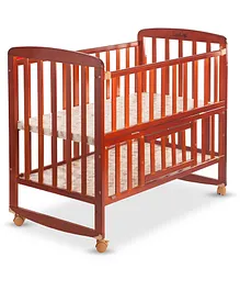 Luv Lap C50 Wooden Baby Cot with Mosquito Net - Cherry Red