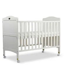 Luv Lap Cot C-65 Wooden Height Adjustable Baby Cot with Mattress - Grey