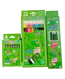 SCHOOLISH Stationery Kit for Kids  12 Pcs Pencils Colors  6 Pencils Drawing Book Erasers Sharpener for Art and Craft Stationery Item for Kids  Birthday Return Gift for Kids  (COLOR MAY VARY)