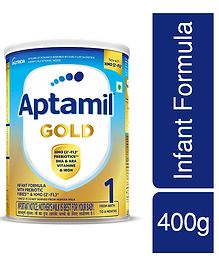 Aptamil Gold+ Stage 1 Prebiotic Infant Milk Formula 0-6M, DHA & Immune Support, 400g