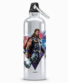 Macmerise Silver Worthy Thor Pose Sipper Water Bottle - 750 ml