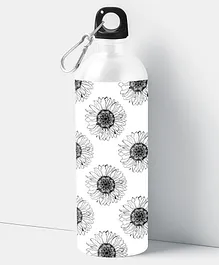 Macmerise White Sunflower Pattern Sipper Water Bottle - 750 ml