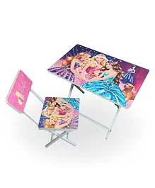 Wishing Clouds Barbie Study Table and Chair for Kids - Multicolor