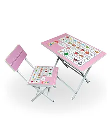 Wishing Clouds Alphabet Kids Study Table with Chair Sets - Multicolor