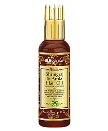 St.Botanica Bhringraj & Amla Hair Oil Strengthens & Nourishes Hair No Parabens & Sulphates - 50 ml