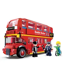 Sluban London Bus Building Bricks Set with 3 Mini Figures Multicolour - 382 Pieces