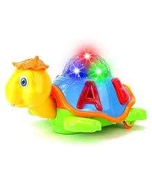 DHAWANI 3D Flashing Light and Dancing Tortoise Musical Toy for Kids Happy Turtle Bump and Go Dancing Toy(Multicolour)
