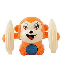 DHAWANI Monkey Musical Toy With Voice Control Sensor Light Music Banana Rotating Arm Sound - Orange