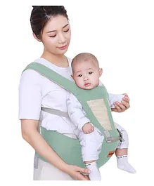 Baybee 6 in 1 Ergo Hip Seat Baby Carrier with 6 Carry Positions Baby Carrier Cum Kangaroo Bag with Safety Belt - Green