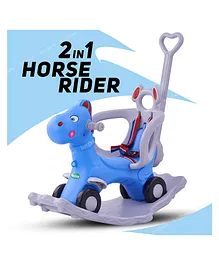 Baybee 2 in 1 Rocker Horse With Ride On Push Car - Blue