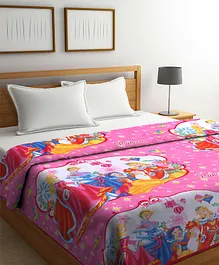 Arrabi Cartoon TC Cotton Blend 300 GSM Full Size Double Dohar - Pink