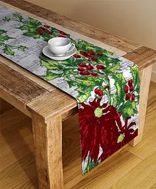Arrabi Floral Blended Cotton 4 Seater Table Runner - Multicolor