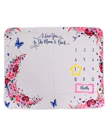 Adore Memories! Baby Milestone Fleece Bedsheet for Photoshoot with Props