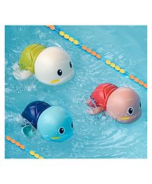 Fiddlerz Swimming Turtle Wind Up Water Floating Bath Toy Pack of 4 - Multicolour