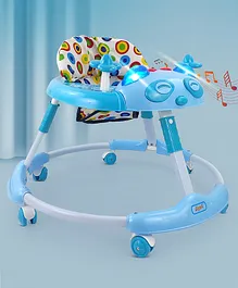 Dash Kitty Baby Walker With Music & High Back Rest With Rotation Wheel - Sky Blue
