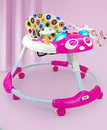 Dash Kitty Baby Walker With Music & High Back Rest With Rotation Wheel - Pink