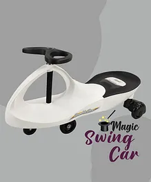 Dash Bumble Bee Magic Swing Car With Scratch Free PU Wheels - White