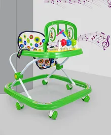 Dash Classic Deluxe Baby Foldable Walker with Rattles Music & Adjustable Height Activity Walker - Green