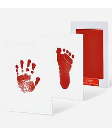 Bembika Baby Finger Print and Footprint Kit Inkpad For Kids Reusable Pad for Baby's - Red