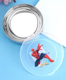 Marvel SpiderMan Print Stainless Steel Bowl with Lid - Blue