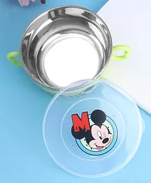 Marvel Minnie Mouse Print Stainless Steel Bowl with Lid - Green