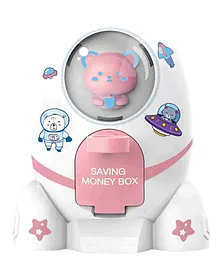 NEGOCIO Rocket Piggy Bank for Kids Cute Rocket &Astronaut Design with Stickers| Key Locking System Money Bank for Gifting| Kids Bedroom Décor (Design & Color May Vary)
