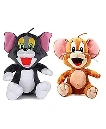 DearJoy Cat and Mouse Combo Soft Toy Grey and Brown