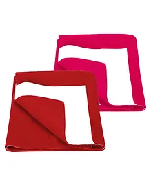 NeonateCare Baby Smart Dry Bed Protector Sheet Small Pack Of 2 - Red & Magenta