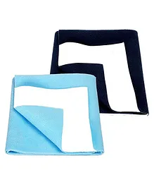 NeonateCare Baby Smart Dry Bed Protector Sheet Small Pack Of 2 - Sky Blue & Navy