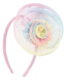 Aye Candy Floral Star Embellished  Rainbow Fascinator Hair Band - Pink Blue & Yellow