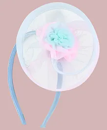 Aye Candy Floral Applique Detailed Fascinator Hair Band - Light Pink & Blue