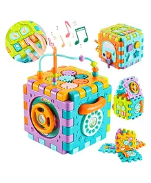 BitFeex Multi Intelligence Learning Educational Toy 6 Sides Musical Kids Activity Cube Game (Color May Vary)