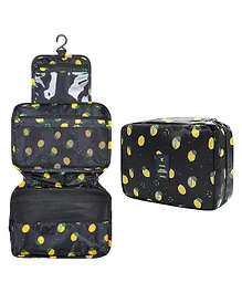 NeonateCare Hanging Travel Toiletry Bag Lime Print - Black