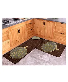 Saral Home  Coffee Kitchen Mat Set (45X120 cm, 45X70 cm) Multi