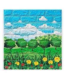 Pleggo 10 Pcs PE Foam 3D Forest Wall Panel Stickers - Multicolor