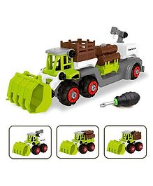 YAMAMA 3 In 1 DIY Farm Construction Truck Toy With Screwdriver For Kids  Multicolor