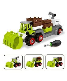 YAMAMA 3 In 1 DIY Farm Construction Truck Toy With Screwdriver For Kids  Multicolor