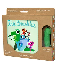 Chomps the Dino Brushie and English Book - Green