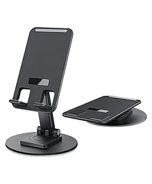 SKYCELL Premium Cell Phone Stand - Rotatable and Foldable Phone Holder with Height and Angle Adjustable - Black