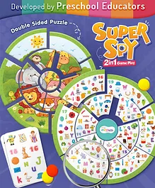 Intelliskills 2-in-1 Activity Spy Toy Detective Board Game with Flashcards, Pegs and Jungle Animals Puzzle - 53 Pieces | Educational Brain Game | Problem Solving Interactive Play | BIS Certified | Educator Recommended