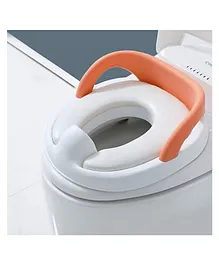 StarAndDaisy Baby Training Seat Toddler Toilet Pot Comfortable Safe Cushioned Potty Seat for Western Toilet - Orange & White