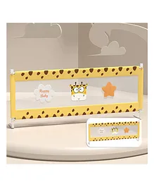 StarAndDaisy Premium Baby Bed Guardrail with Lift and Snap Design for Seamless Connection with Mattress - Yellow
