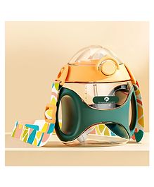 StarAndDaisy Baby Bite Resistant Soft Straw Sipper Cup with Handle Weighted Straw Anti Spill Lock BPA Free & 360° Water Drinking 350 ml - Green