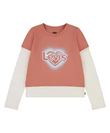 Levi's Full Sleeves Cut & Sew Detailed Twofer Tee - Pink
