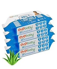 Oyo Baby Wipes Offers Combo Wet Wipes With Lid Water Wipes for Newborn Babies Pack of 4 - 288 wipes