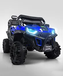 Baybee Roger Electric Rechargeable Battery Operated Jeep Car for Kids with LED Light Remote Control & Music - Painted Blue