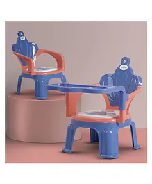 Baybee Emperia Plastic Baby Chair Study Table Chair with Cushion Seat - Blue