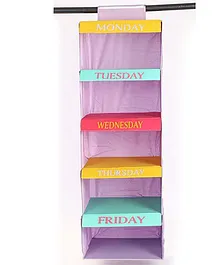 My Gift Booth Weekdays Wardrobe Hanging Organiser - Multicolor