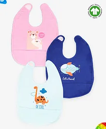 Kidbea Bamboo Bibs for Baby Pack of 3 - Multicolor