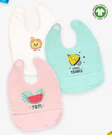 Kidbea Bamboo Bibs for Baby Pack of 3 - Multicolor
